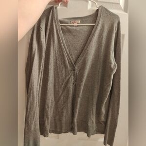 Merona Gray Button-Up Cardigan, Xl, V Neck
